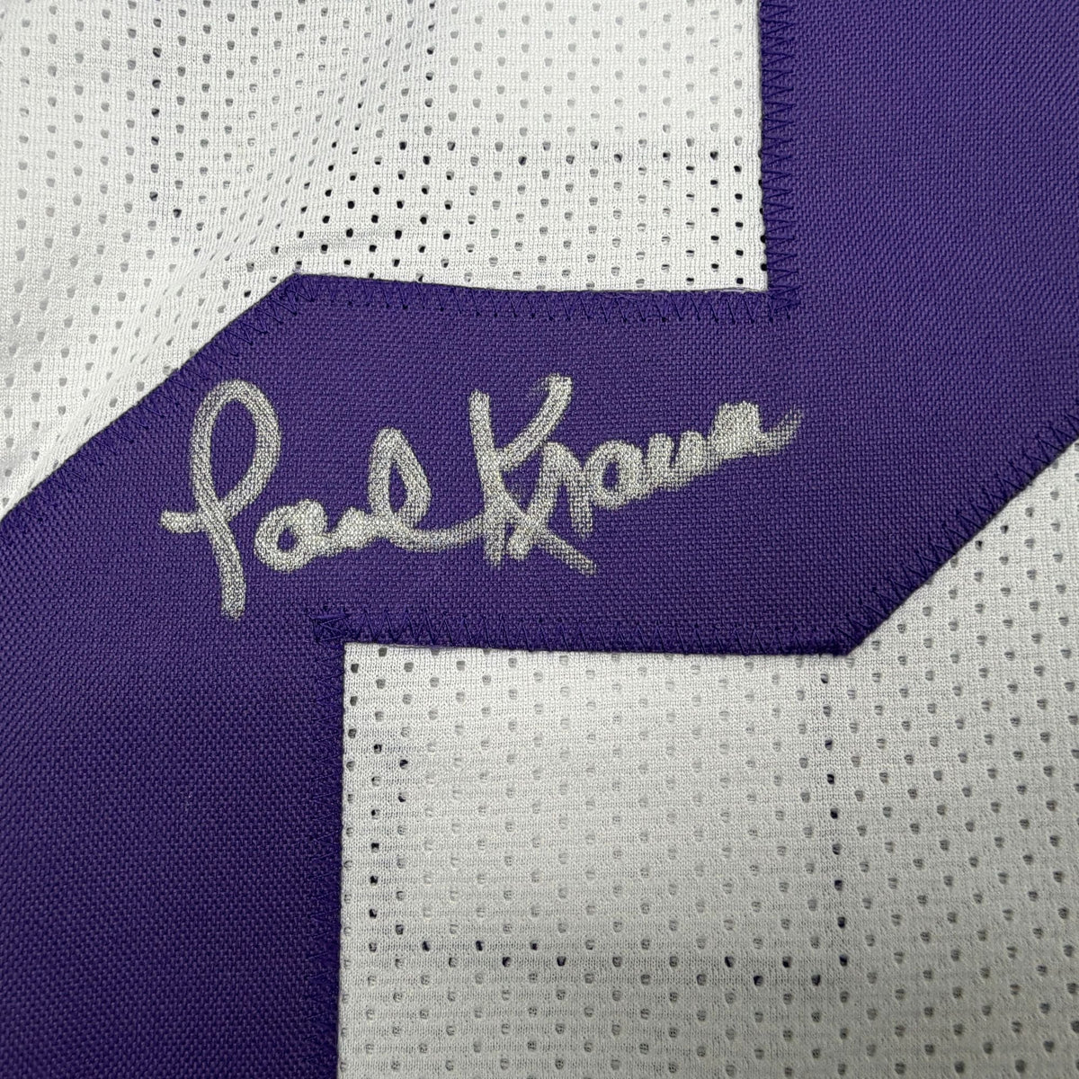 Autographed/Signed Paul Krause Minnesota White Football Jersey Beckett BAS COA