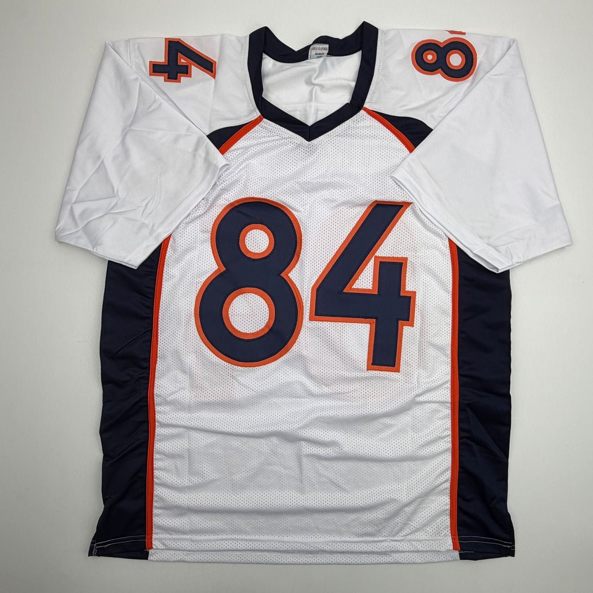 Autographed/Signed Shannon Sharpe Denver White Football Jersey Beckett BAS COA