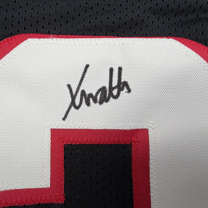 Autographed/Signed Xavier Watts Atlanta Black Pro Cut Football Jersey JSA COA