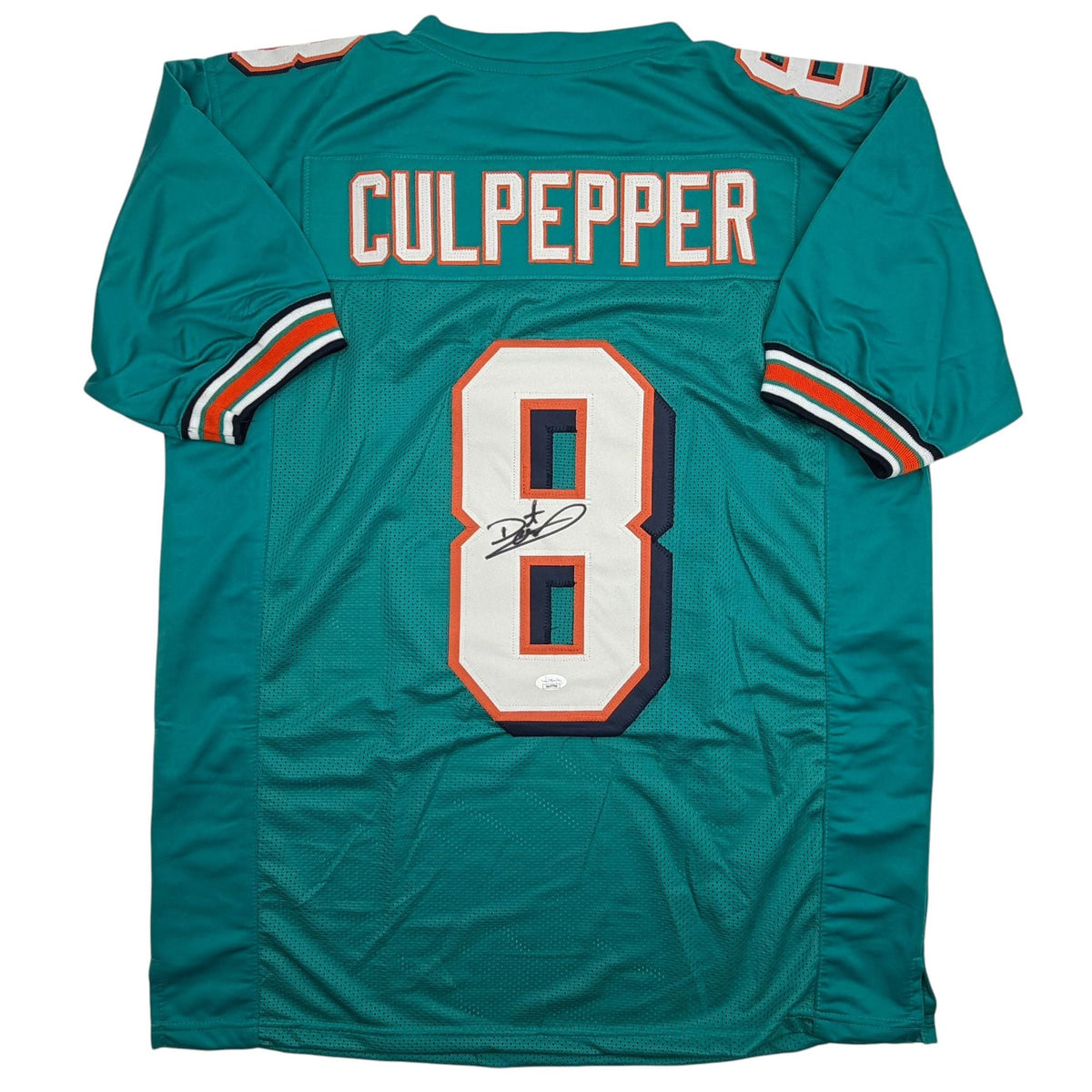 Autographed/Signed Daunte Culpepper Miami Teal Football Jersey JSA COA