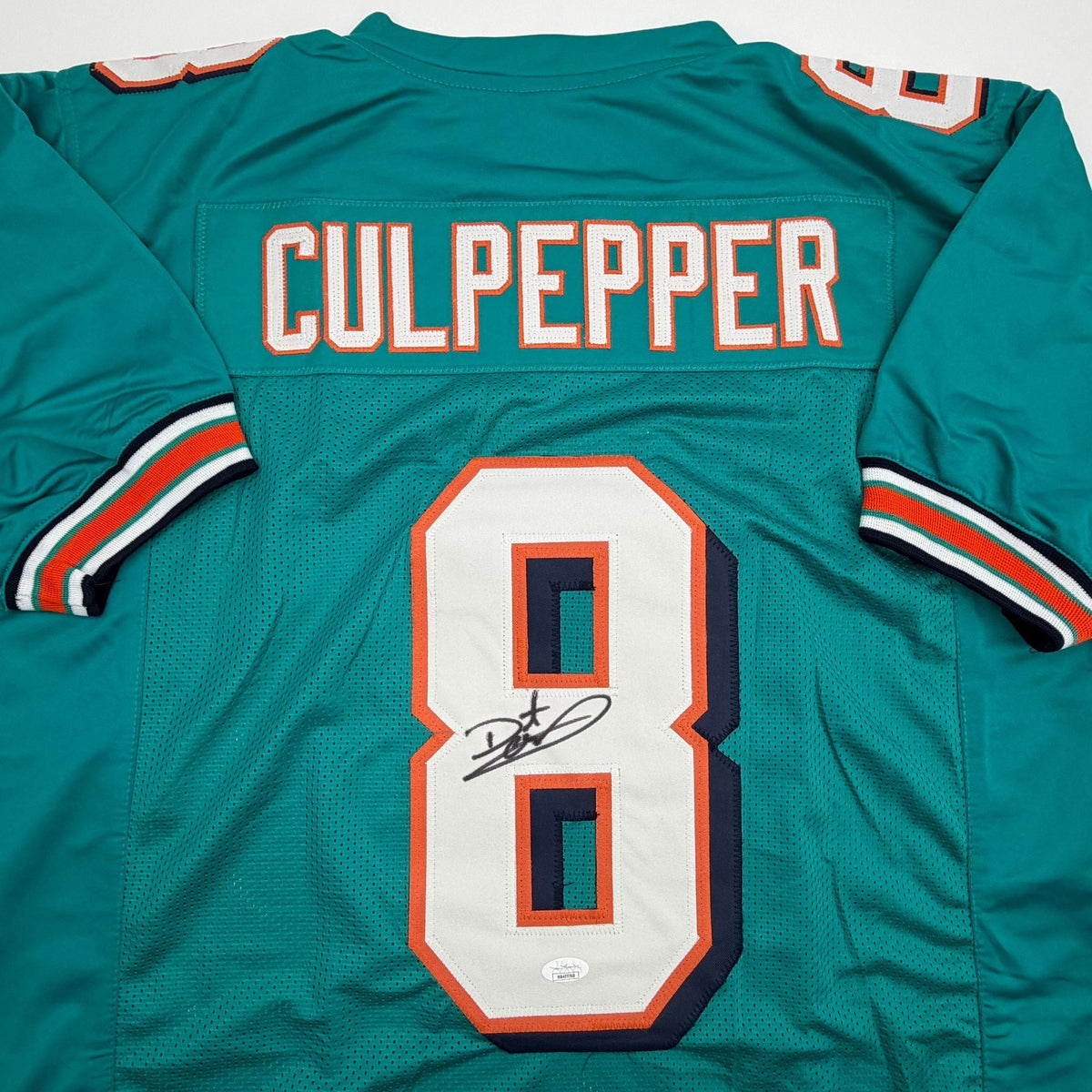 Autographed/Signed Daunte Culpepper Miami Teal Football Jersey JSA COA