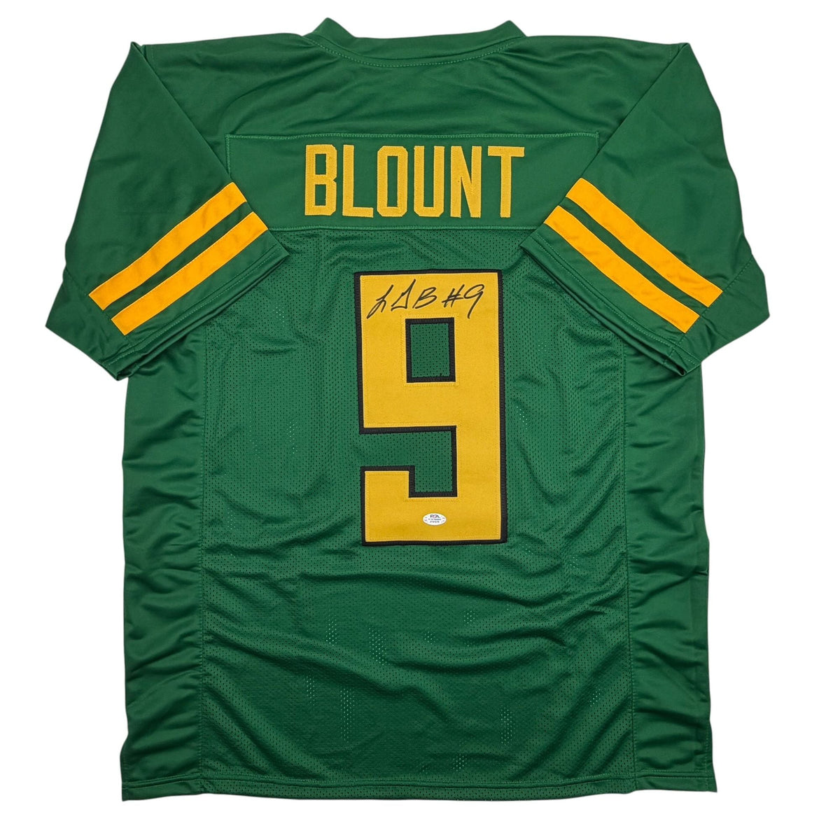 Autographed/Signed LeGarrette Blount Oregon Green College Football Jersey PSA/DNA COA
