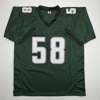 Autographed/Signed Jalyx Hunt Philadelphia Dark Green Football Jersey PSA/DNA COA
