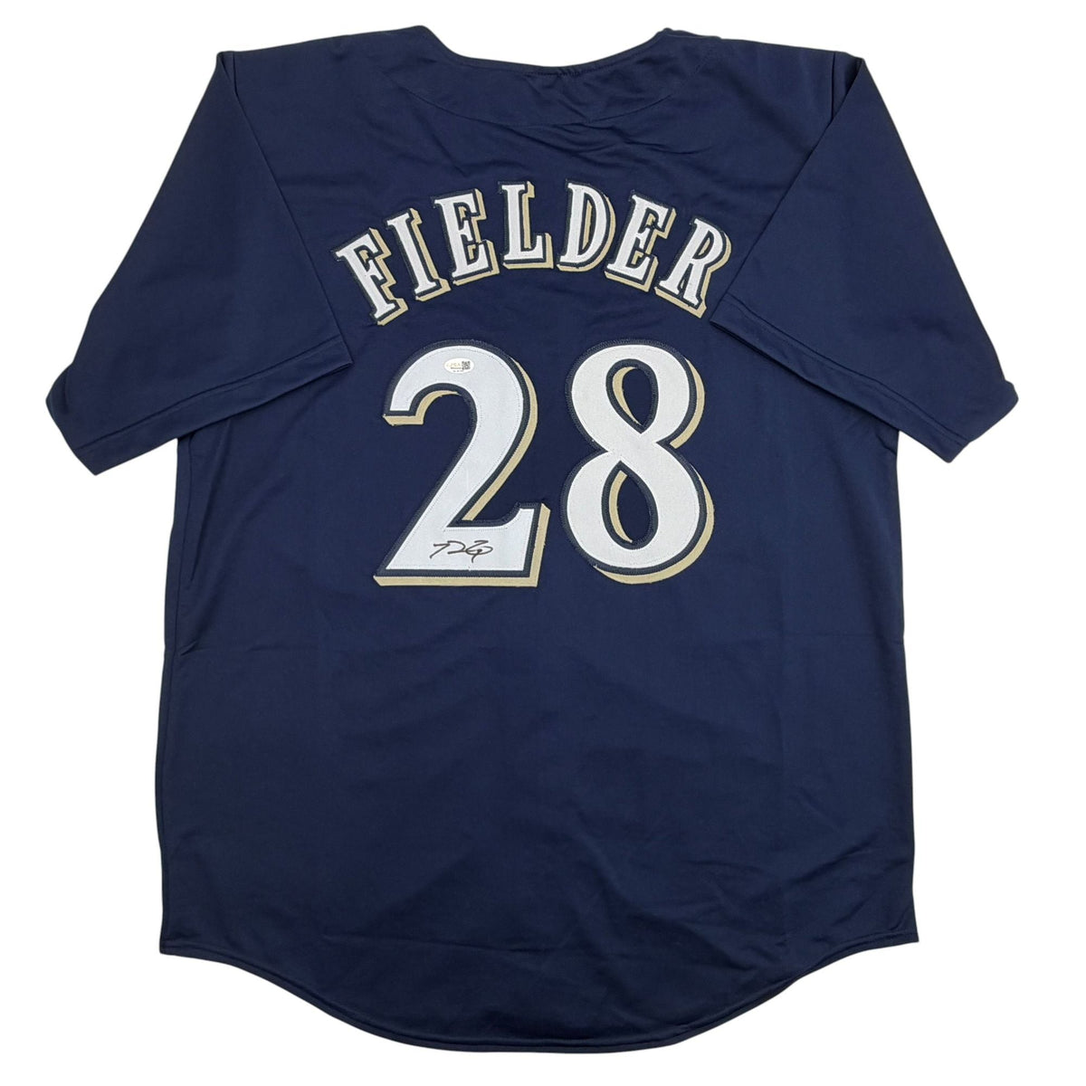 Autographed/Signed Prince Fielder Milwaukee Navy Blue Baseball Jersey JSA COA
