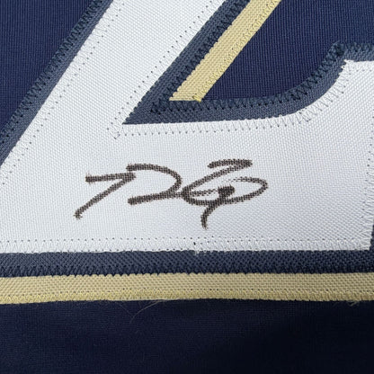 Autographed/Signed Prince Fielder Milwaukee Navy Blue Baseball Jersey JSA COA