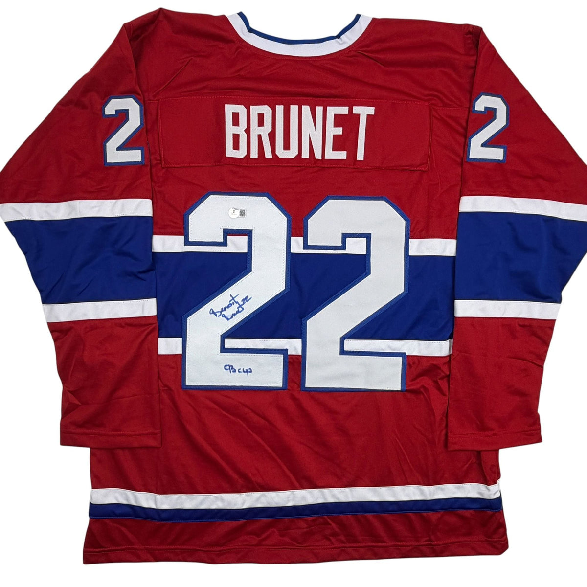 Autographed/Signed Benoit Brunet Montreal Red Hockey Jersey Beckett BAS COA