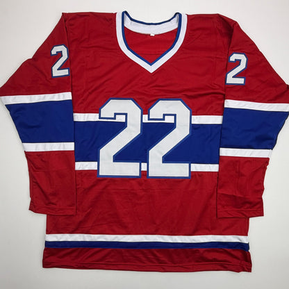 Autographed/Signed Benoit Brunet Montreal Red Hockey Jersey Beckett BAS COA