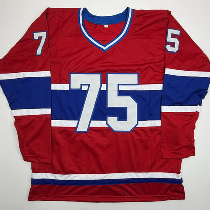 Autographed/Signed Jakub Dobes Montreal Red Hockey Jersey Beckett BAS COA