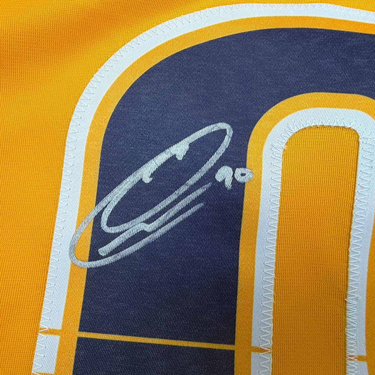 Autographed/Signed Ryan O'Reilly Nashville Yellow Hockey Jersey Beckett BAS COA