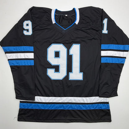 Autographed/Signed Josh Doan Utah Black Hockey Jersey Beckett BAS COA