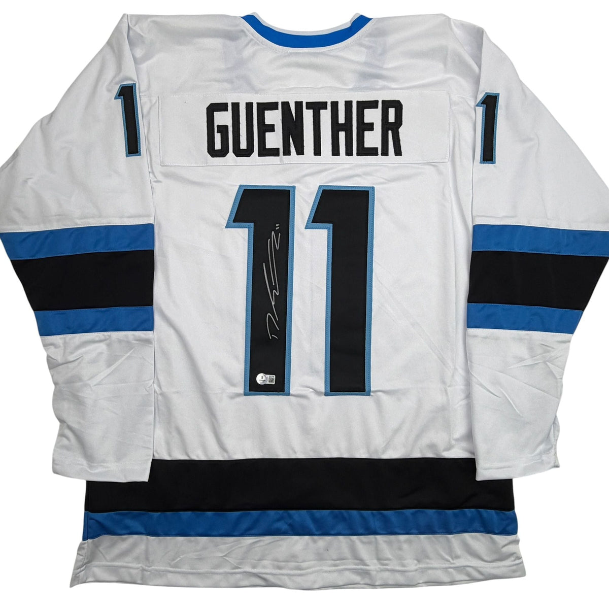Autographed/Signed Dylan Guenther Utah White Hockey Jersey Beckett BAS COA