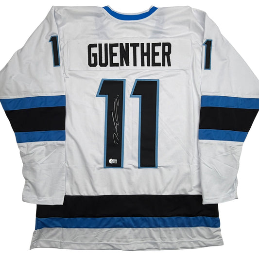 Autographed/Signed Dylan Guenther Utah White Hockey Jersey Beckett BAS COA