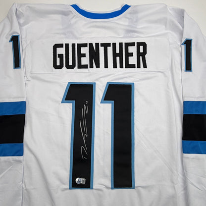 Autographed/Signed Dylan Guenther Utah White Hockey Jersey Beckett BAS COA