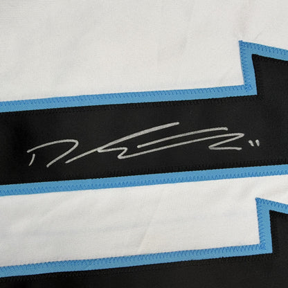 Autographed/Signed Dylan Guenther Utah White Hockey Jersey Beckett BAS COA