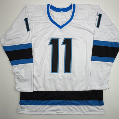 Autographed/Signed Dylan Guenther Utah White Hockey Jersey Beckett BAS COA