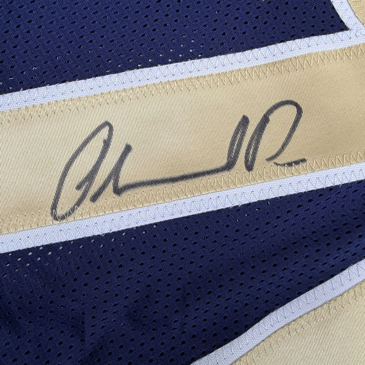 Autographed/Signed Orlando Pace St. Louis Los Angeles Navy Blue Football Jersey Beckett BAS COA