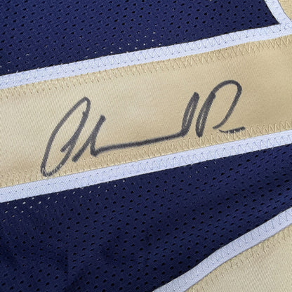 Autographed/Signed Orlando Pace St. Louis Los Angeles Navy Blue Football Jersey Beckett BAS COA