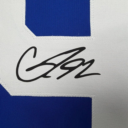 Framed Facsimile Autographed Gavin McKenna 35x39 Toronto Blue Reprint Laser Auto Hockey Jersey Size Men's XL