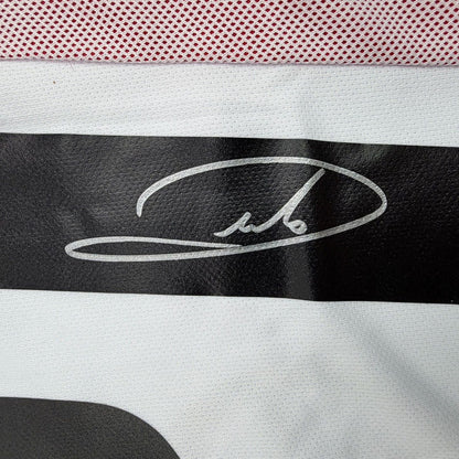 Framed Autographed/Signed Andrea Pirlo 35x39 AC Milan White Soccer Jersey Beckett BAS COA