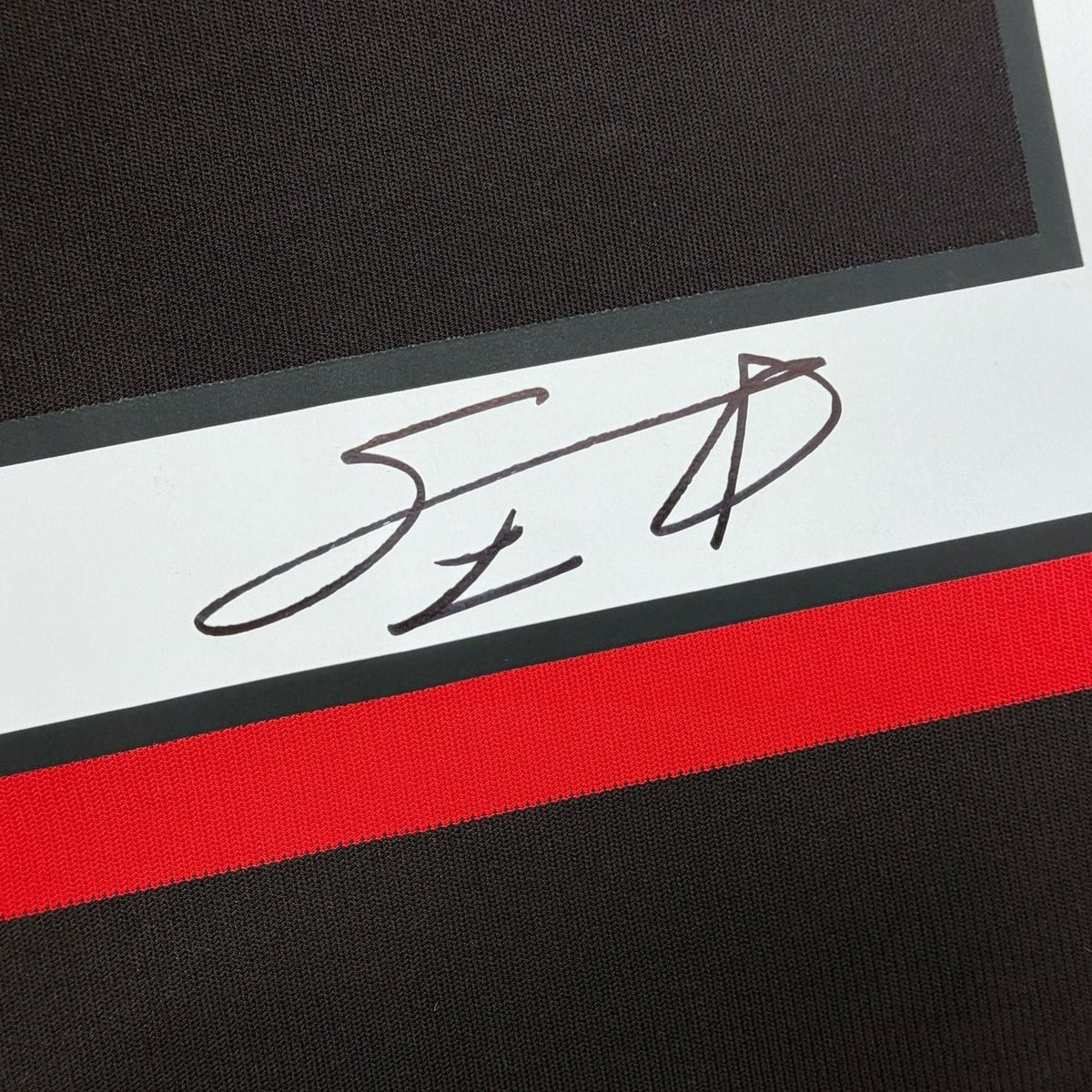 Framed Autographed/Signed Andriy Shevchenko 35x39 AC Milan Red Soccer Futbol Jersey Beckett BAS COA