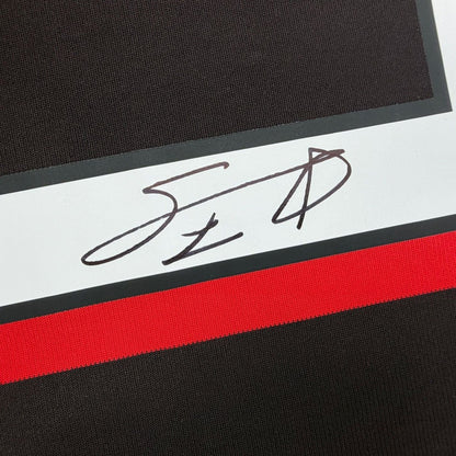 Framed Autographed/Signed Andriy Shevchenko 35x39 AC Milan Red Soccer Futbol Jersey Beckett BAS COA