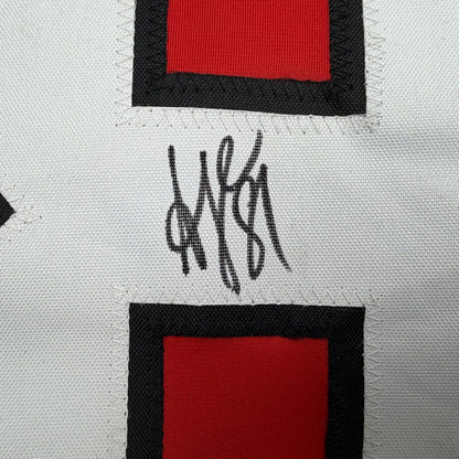 Framed Autographed/Signed Arseni Gritsyuk 35x39 New Jersey NJ Red Hockey Jersey JSA COA
