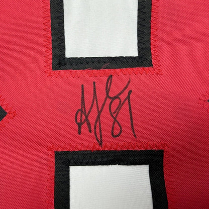Framed Autographed/Signed Arseni Gritsyuk 35x39 New Jersey NJ White Hockey Jersey JSA COA