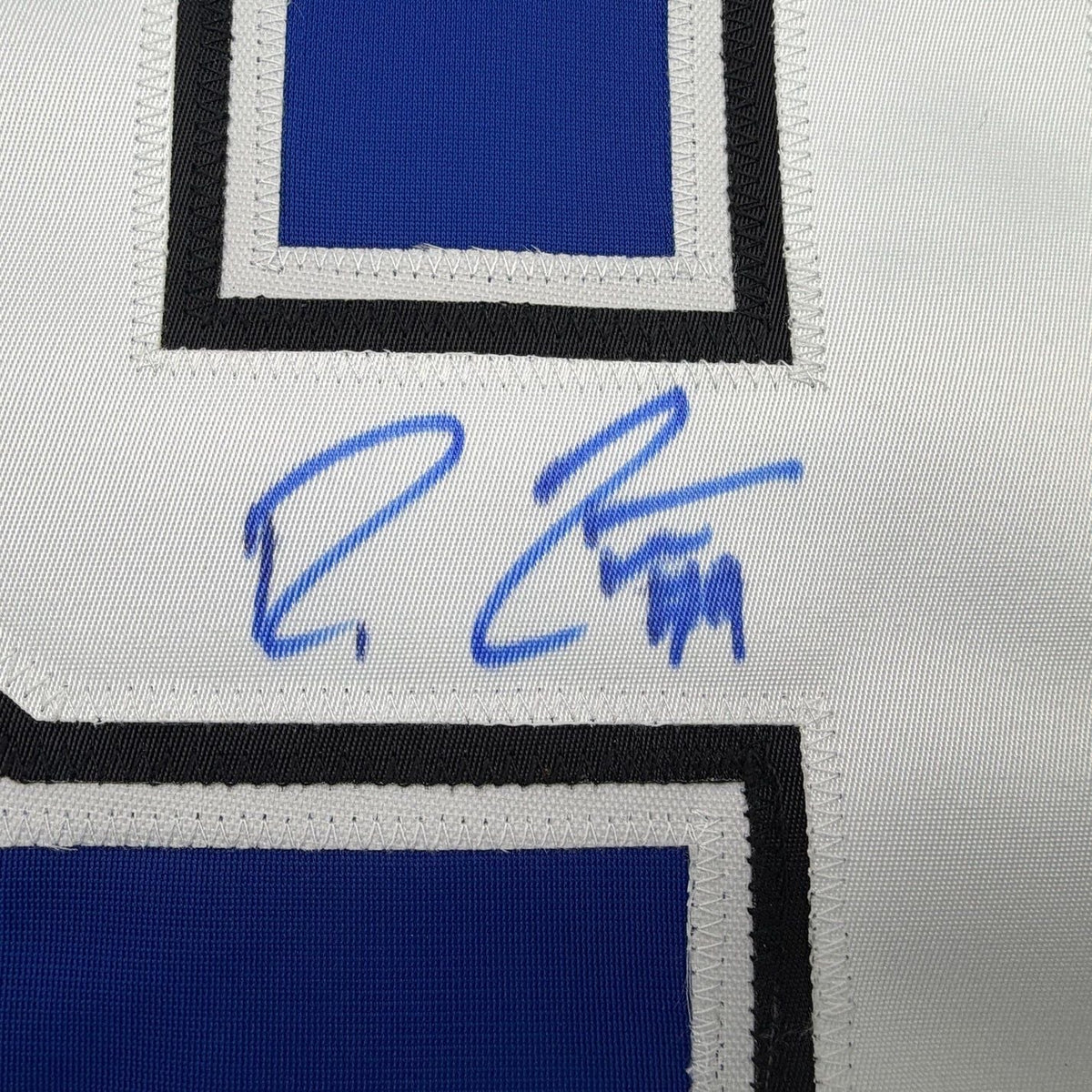 Framed Autographed/Signed Ross Colton 35x39 Tampa Bay Blue Hockey Jersey Beckett BAS COA