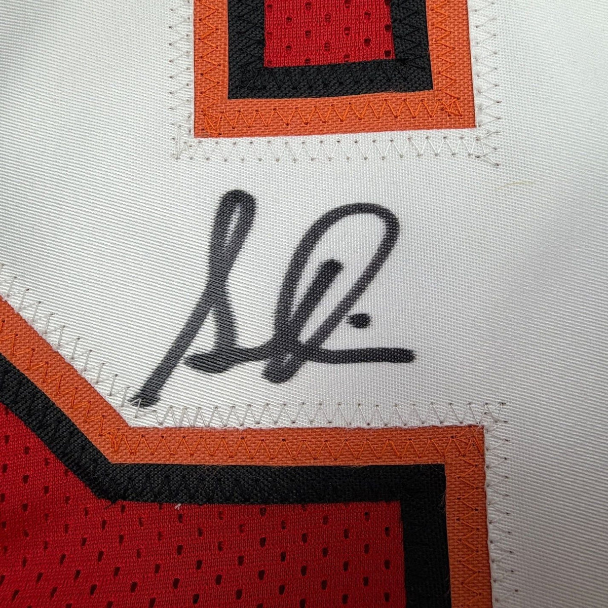 Framed Autographed/Signed Simeon Rice 35x39 Tampa Bay Red Football Jersey JSA COA