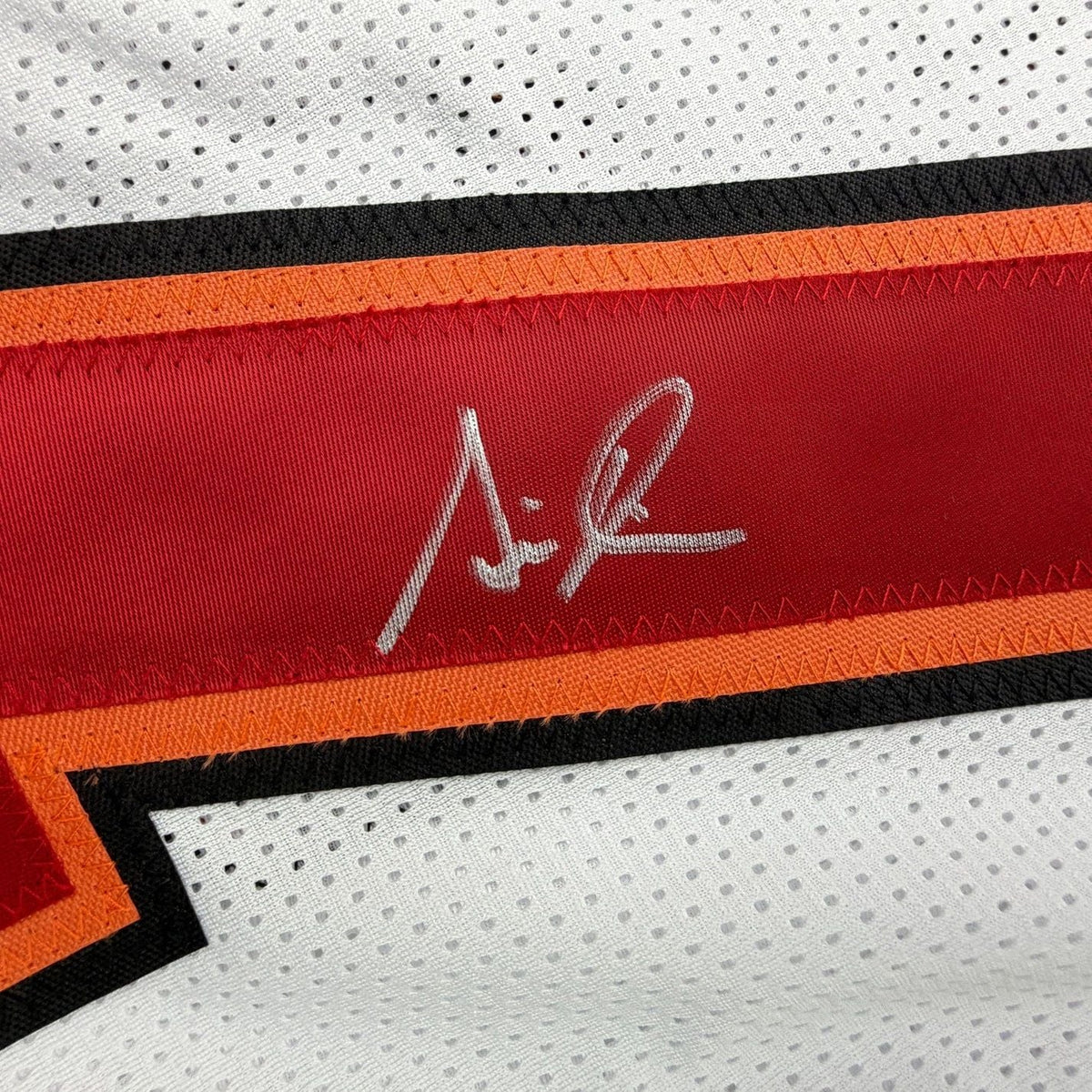 Framed Autographed/Signed Simeon Rice 35x39 Tampa Bay White Football Jersey JSA COA