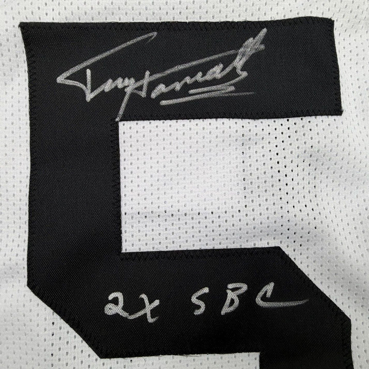 Framed Autographed/Signed Terry Hanratty 35x39 Pittsburgh White Football Jersey JSA COA