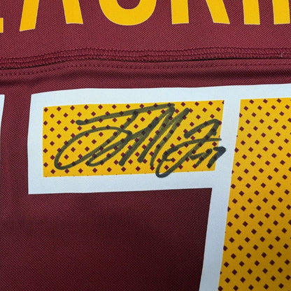 Framed Autographed/Signed Terry McLaurin 35x39 Washington Commanders Maroon Authentic Football Jersey Fanatics COA