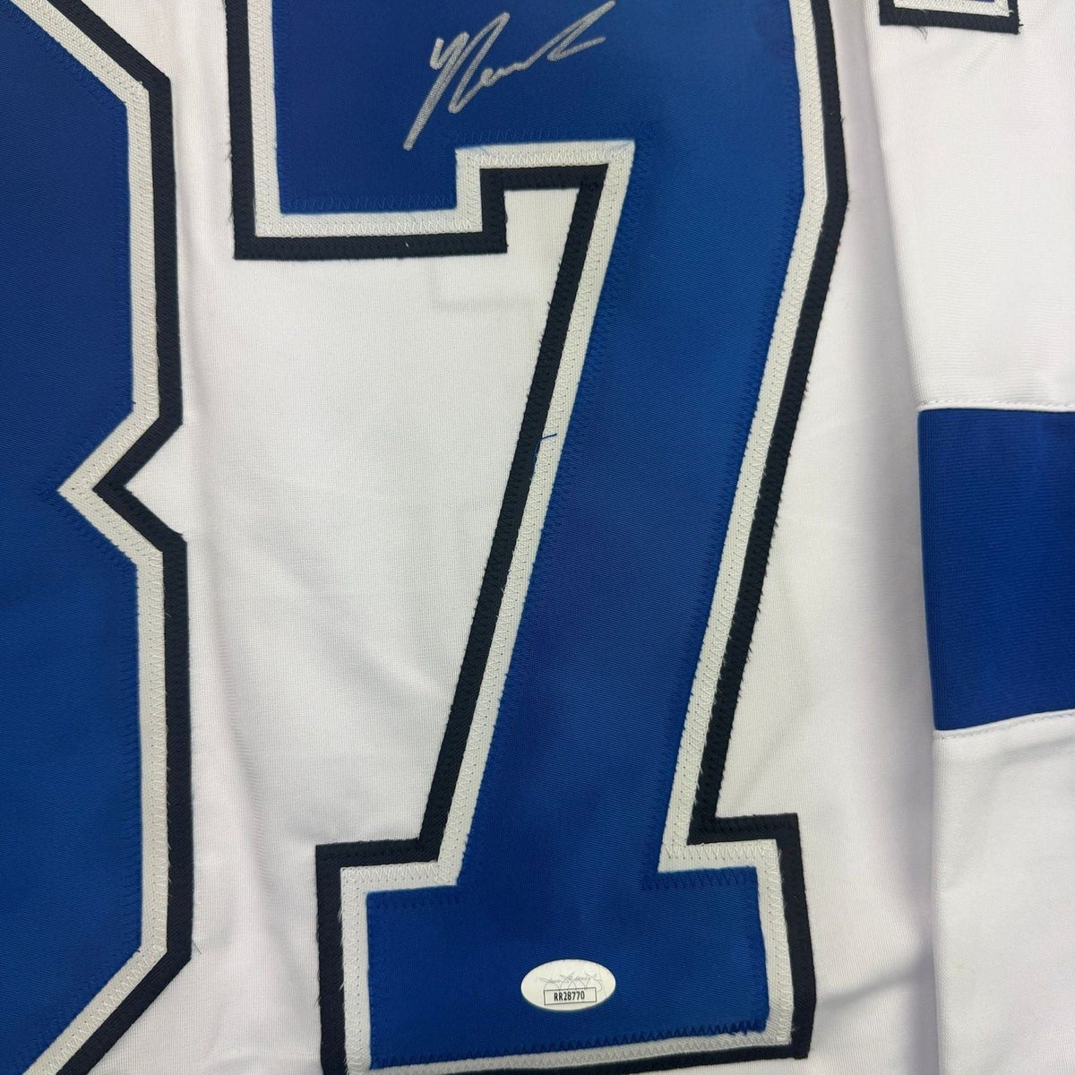 Framed Autographed/Signed Yanni Gourde 35x39 Tampa Bay White Hockey Jersey JSA COA