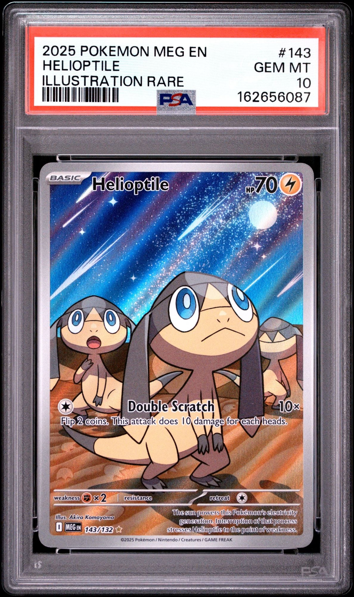 Graded 2025 Pokemon MEG EN Helioptile #143 Illustration Rare Trading Card Game PSA 10 Gem Mint
