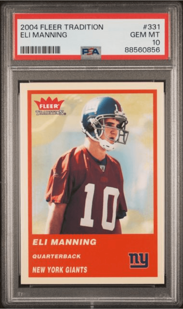 Graded 2004 Fleer Tradition Eli Manning #331 Rookie RC Football Card PSA 10 Gem Mint