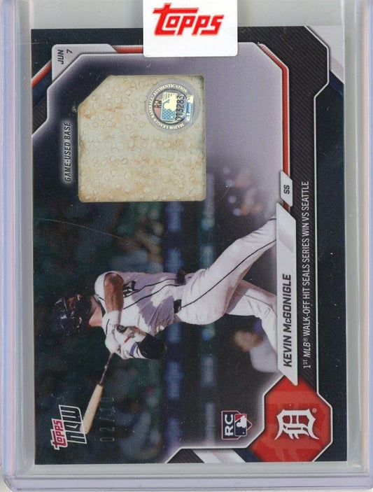2026 Topps Now Kevin McGonigle #302R Black Relic /10 1st MLB Walk Off Hit Seals Series Win Vs Seattle Detroit Tigers Rookie RC Baseball Card
