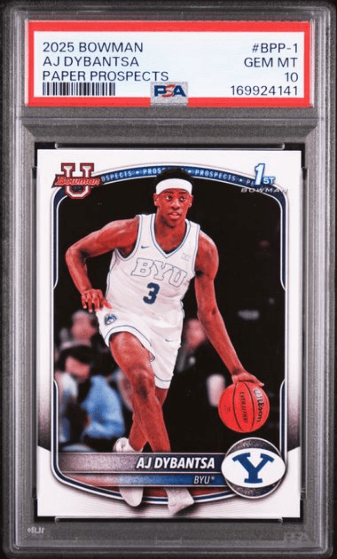 Graded 2025 Topps Bowman AJ Dybantsa #BPP1 Paper Prospects Rookie RC Basketball Card PSA 10 Gem Mint