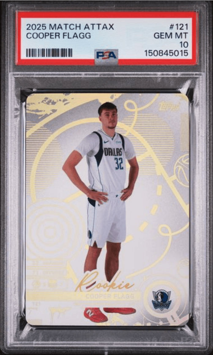 Graded 2025 Topps Match Attax Cooper Flagg #121 Rookie RC Basketball Card PSA 10 Gem Mint
