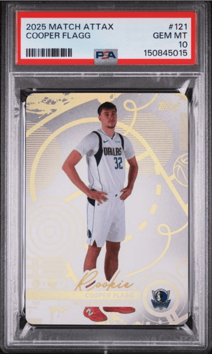 Graded 2025 Topps Match Attax Cooper Flagg #121 Rookie RC Basketball Card PSA 10 Gem Mint