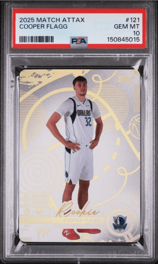 Graded 2025 Topps Match Attax Cooper Flagg #121 Rookie RC Basketball Card PSA 10 Gem Mint
