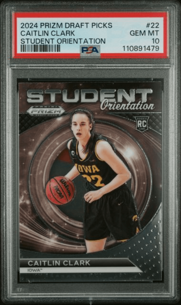 Graded 2024 Panini Prizm Draft Picks Caitlin Clark #22 Student Orientation Rookie RC Basketball Card PSA 10 Gem Mint