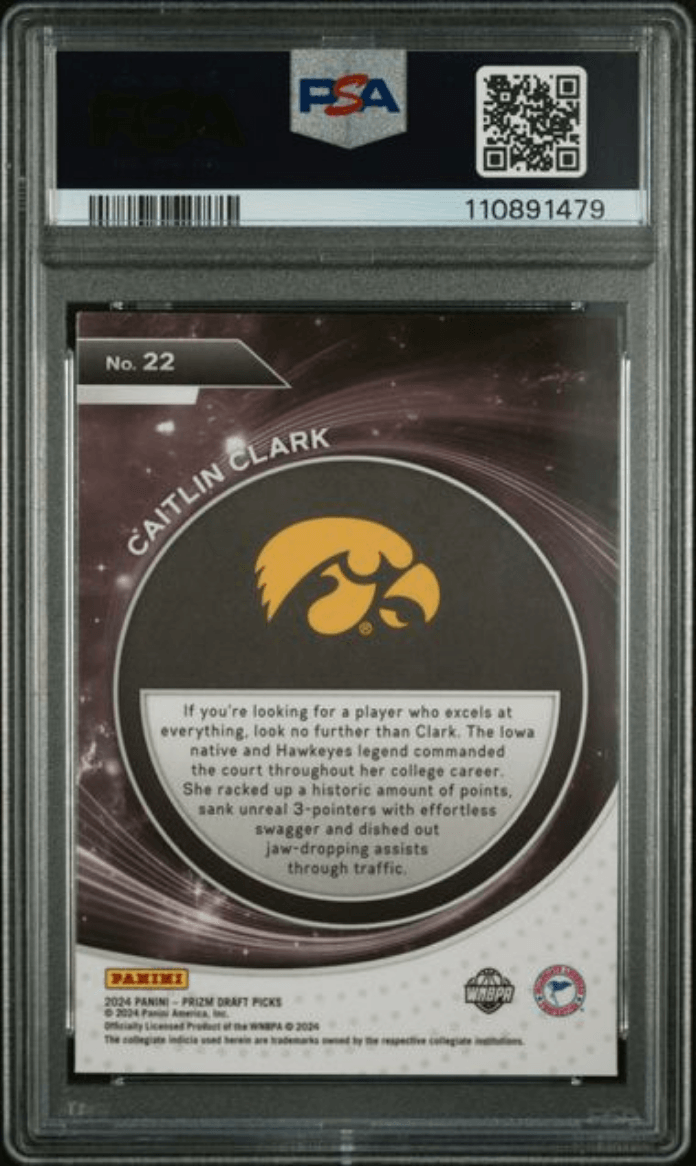 Graded 2024 Panini Prizm Draft Picks Caitlin Clark #22 Student Orientation Rookie RC Basketball Card PSA 10 Gem Mint