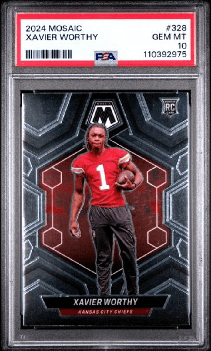Graded 2024 Panini Mosaic Xavier Worthy #328 Rookie RC Football Card PSA 10 Gem Mint