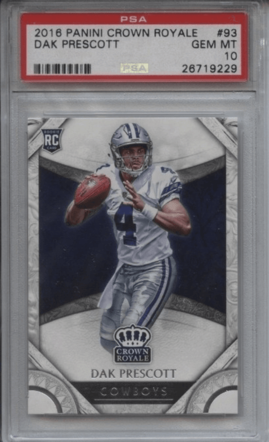 Graded 2016 Panini Crown Royale Dak Prescott #93 Rookie RC Football Card PSA 10 Gem Mint