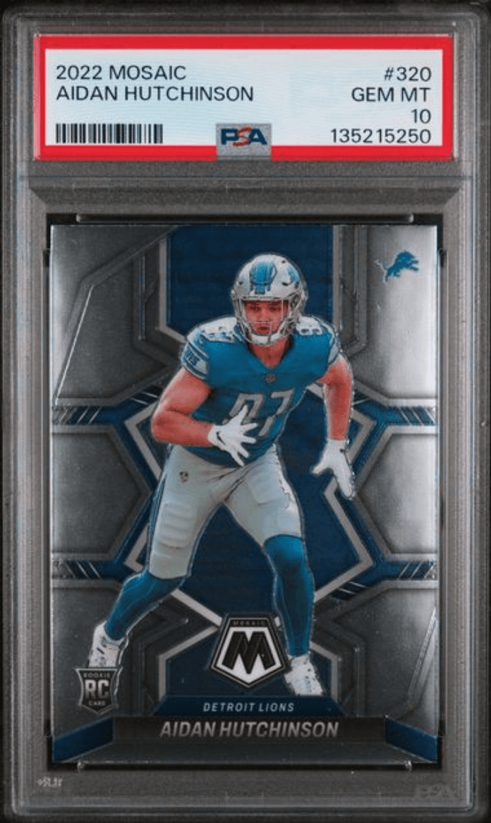 Graded 2022 Panini Mosaic Aidan Hutchinson #320 Rookie RC Football Card PSA 10 Gem Mint