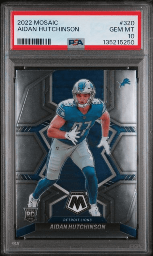 Graded 2022 Panini Mosaic Aidan Hutchinson #320 Rookie RC Football Card PSA 10 Gem Mint
