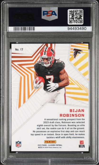 Graded 2023 Panini Illusions Bijan Robinson #17 Shining Stars Rookie RC Football Card PSA 10 Gem Mint