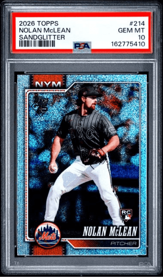 Graded 2026 Topps Nolan McLean #214 Sandglitter Rookie RC Baseball Card PSA 10 Gem Mint