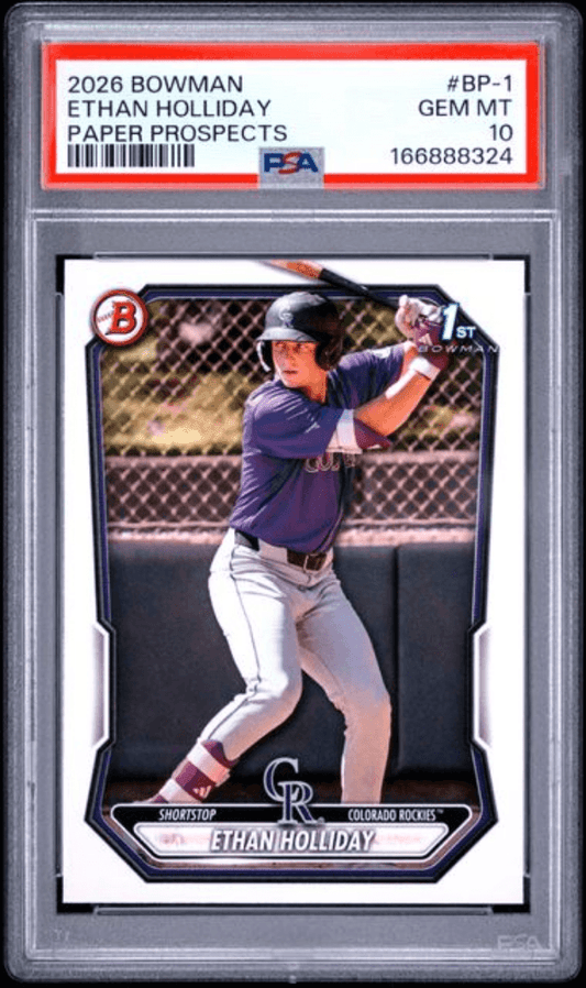 Graded 2026 Topps Bowman Ethan Holliday #BP1 Paper Prospects Rookie RC Baseball Card PSA 10 Gem Mint