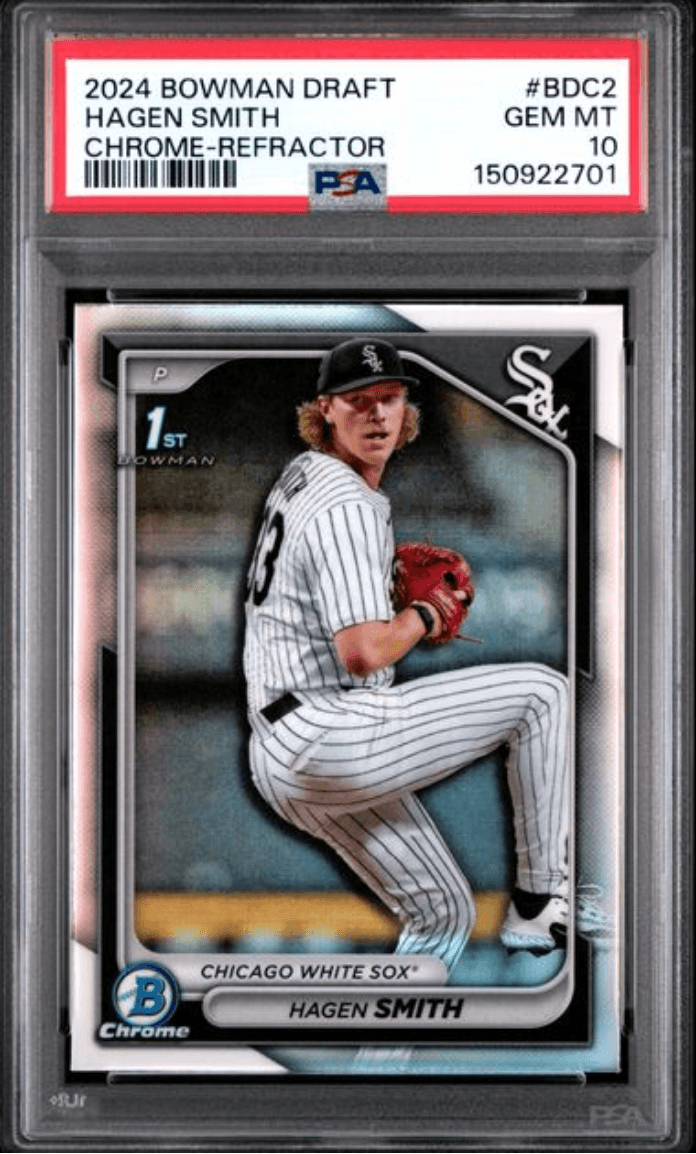 Graded 2024 Topps Bowman Draft Hagen Smith #BDC2 Chrome Refractor Rookie RC Baseball Card PSA 10 Gem Mint